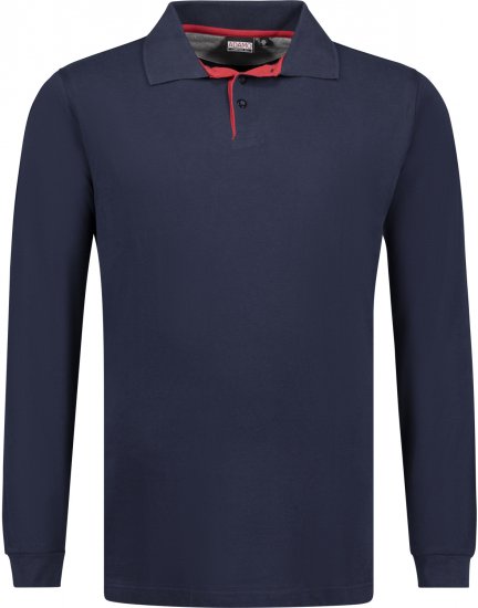 Adamo Peter Comfort fit Long sleeve Polo Navy - Polo marškinėliai - Polo marškinėliai - 2XL-8XL