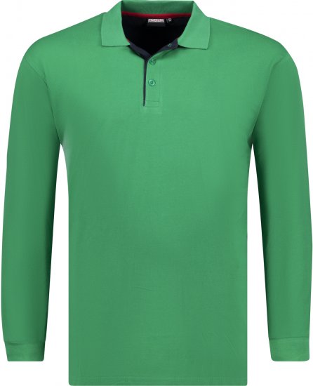 Adamo Peter Comfort fit Long sleeve Polo Green - Polo marškinėliai - Polo marškinėliai - 2XL-8XL