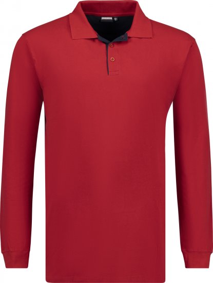 Adamo Peter Comfort fit Long sleeve Polo Red - Polo marškinėliai - Polo marškinėliai - 2XL-8XL