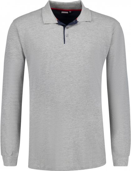 Adamo Peter Comfort fit Long sleeve Polo Grey - Polo marškinėliai - Polo marškinėliai - 2XL-8XL