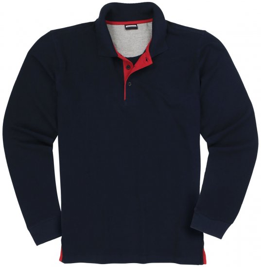 Adamo Peter Comfort fit Long sleeve Polo Navy - Polo marškinėliai - Polo marškinėliai - 2XL-8XL