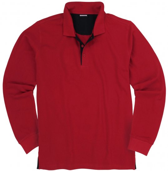 Adamo Peter Comfort fit Long sleeve Polo Red - Polo marškinėliai - Polo marškinėliai - 2XL-8XL