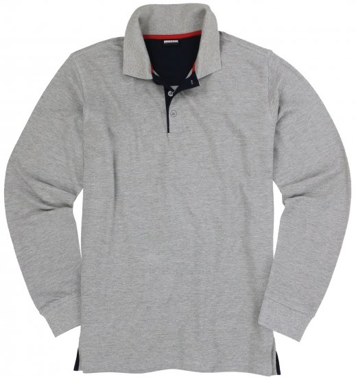 Adamo Peter Comfort fit Long sleeve Polo Grey - Polo marškinėliai - Polo marškinėliai - 2XL-8XL