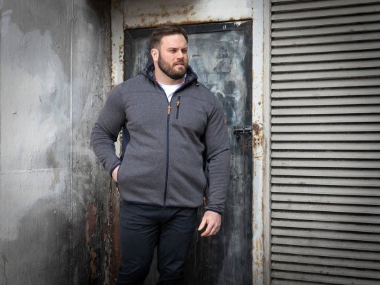 D555 Conrad Detachable Hood Bonded Fleece Zip Through Hoody Tamsiai mėlyna - Megztiniai ir džemperiai - Megztiniai ir Džemperiai - 2XL-14XL
