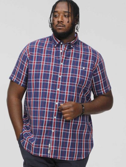 D555 ROYSTON S/S Shirt Navy - Marškiniai - Marškiniai - 2XL-8XL