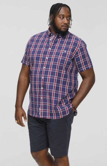 D555 ROYSTON S/S Shirt Navy - Marškiniai - Marškiniai - 2XL-8XL