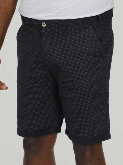 D555 DUDLEY AO Printed Stretch Chino Shorts Navy - Šortai - Šortai - W40-W60