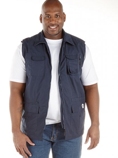 D555 Enzo Multi Pocket Waistcoat Navy - Sportiniai drabuziai & outdoor - Dideliu dydziu sportiniai drabuziai vyrams