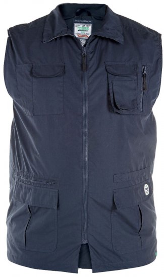 D555 Enzo Multi Pocket Waistcoat Navy - Sportiniai drabuziai & outdoor - Dideliu dydziu sportiniai drabuziai vyrams