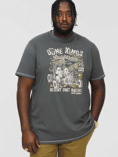 D555 BENNETT Dune Kings Buggy Printed Crew Neck T-Shirt Khaki - Marškinėliai - Marškinėliai - 2XL-14XL