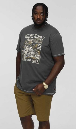 D555 BENNETT Dune Kings Buggy Printed Crew Neck T-Shirt Khaki - Marškinėliai - Marškinėliai - 2XL-14XL