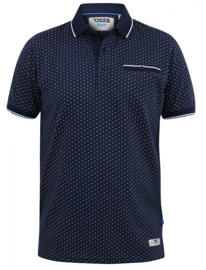 D555 DARWIN AO Printed Polo Shirt Navy - Polo marškinėliai - Polo marškinėliai - 2XL-8XL