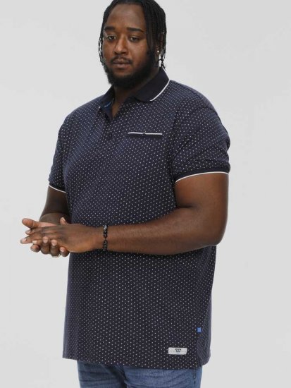 D555 DARWIN AO Printed Polo Shirt Navy - Polo marškinėliai - Polo marškinėliai - 2XL-8XL