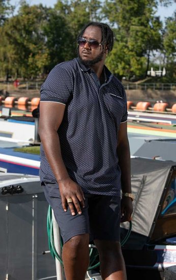 D555 DARWIN AO Printed Polo Shirt Navy - Polo marškinėliai - Polo marškinėliai - 2XL-8XL