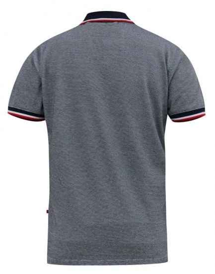 D555 BAYTON 2 Fine Stripe Jersey Polo Grey - Polo marškinėliai - Polo marškinėliai - 2XL-8XL