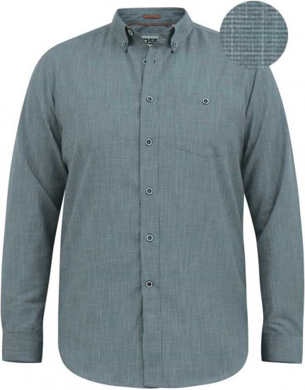 D555 RADCLIFFE Cross Hatch Soft Touch Slub Long Sleeve Shirt With Chest Patch Pocket Charcoal - Marškiniai - Marškiniai - 2XL-8XL