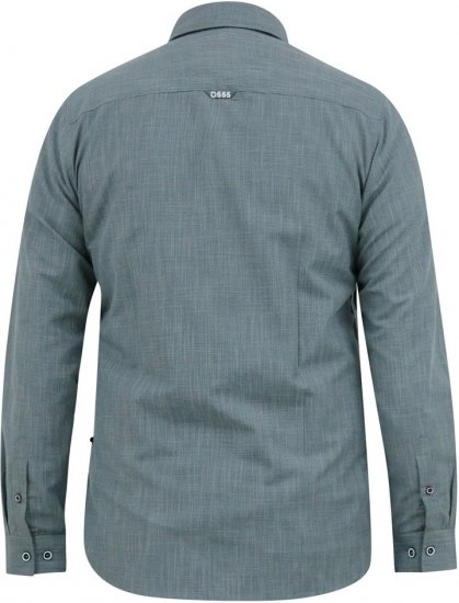 D555 RADCLIFFE Cross Hatch Soft Touch Slub Long Sleeve Shirt With Chest Patch Pocket Charcoal - Marškiniai - Marškiniai - 2XL-8XL