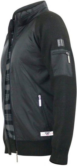 D555 MARSDEN Hybrid Knitted Jacket With Bonded Fleece Lining Black - Didelės vyriškos striukės - Didelės vyriškos striukės