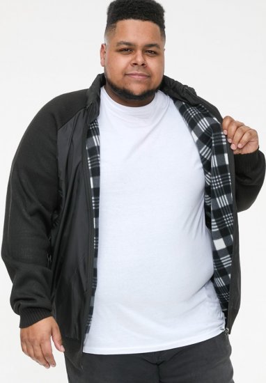 D555 MARSDEN Hybrid Knitted Jacket With Bonded Fleece Lining Black - Didelės vyriškos striukės - Didelės vyriškos striukės