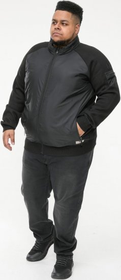 D555 MARSDEN Hybrid Knitted Jacket With Bonded Fleece Lining Black - Didelės vyriškos striukės - Didelės vyriškos striukės