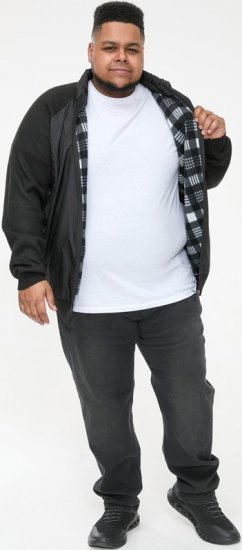 D555 MARSDEN Hybrid Knitted Jacket With Bonded Fleece Lining Black - Didelės vyriškos striukės - Didelės vyriškos striukės