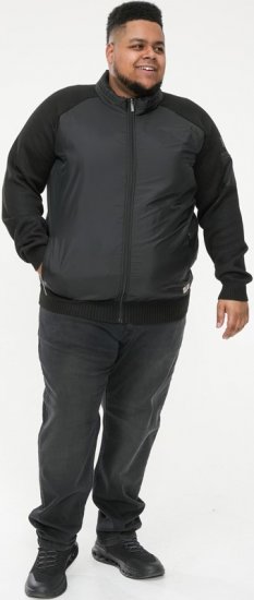 D555 MARSDEN Hybrid Knitted Jacket With Bonded Fleece Lining Black - Didelės vyriškos striukės - Didelės vyriškos striukės