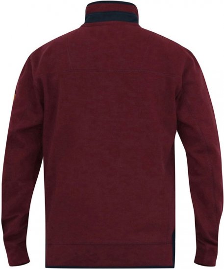 D555 HIRALDO Quarter Neck Pique Fleece Sweatshirt With Chest Embroidery Red - Megztiniai ir džemperiai - Megztiniai ir Džemperiai - 2XL-14XL