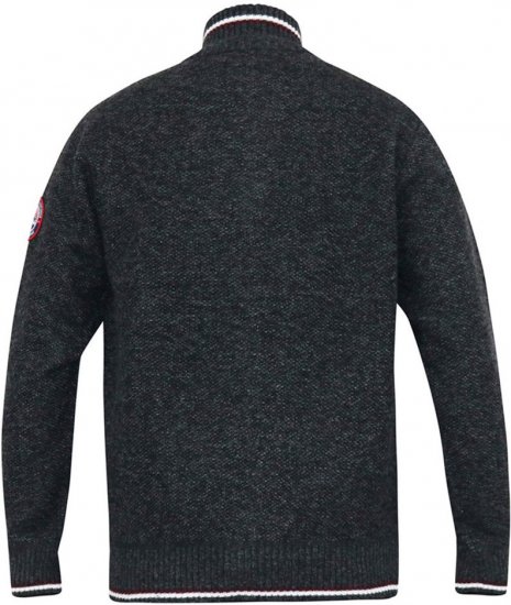 D555 ABERDARE Knitted Zip Through Sweater With Bonded Check Lining Charcoal Marl - Megztiniai ir džemperiai - Megztiniai ir Džemperiai - 2XL-14XL