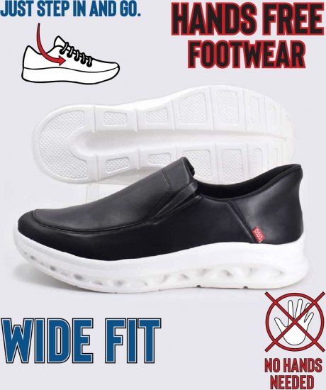 D555 Carlisle 2 Kingsize Hands Free Shoes Black - Vyriški batai 40-52 - 