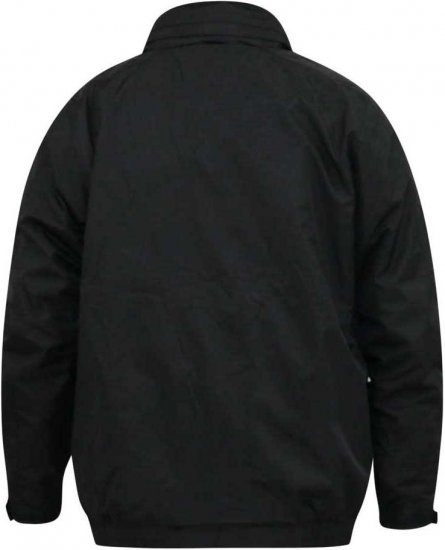 D555 Rudy Showerproof Fleece Lined Jacket With Packaway Hood - Black - Didelės vyriškos striukės - Didelės vyriškos striukės