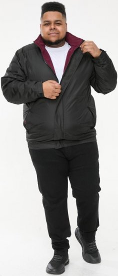 D555 Rudy Showerproof Fleece Lined Jacket With Packaway Hood - Black - Didelės vyriškos striukės - Didelės vyriškos striukės