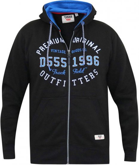 D555 LINGARD Full Zip Hoody With Original Chest Print Black - Megztiniai ir džemperiai - Megztiniai ir Džemperiai - 2XL-14XL