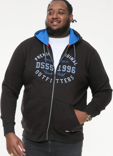 D555 LINGARD Full Zip Hoody With Original Chest Print Black - Megztiniai ir džemperiai - Megztiniai ir Džemperiai - 2XL-14XL