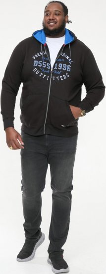D555 LINGARD Full Zip Hoody With Original Chest Print Black - Megztiniai ir džemperiai - Megztiniai ir Džemperiai - 2XL-14XL