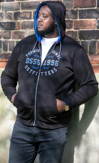 D555 LINGARD Full Zip Hoody With Original Chest Print Black - Megztiniai ir džemperiai - Megztiniai ir Džemperiai - 2XL-14XL
