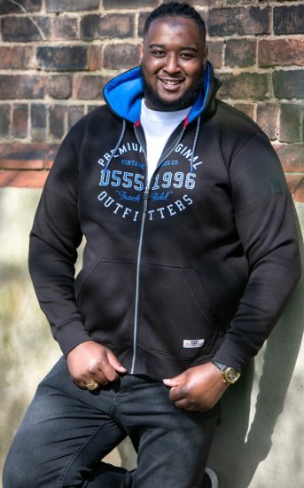 D555 LINGARD Full Zip Hoody With Original Chest Print Black - Megztiniai ir džemperiai - Megztiniai ir Džemperiai - 2XL-14XL