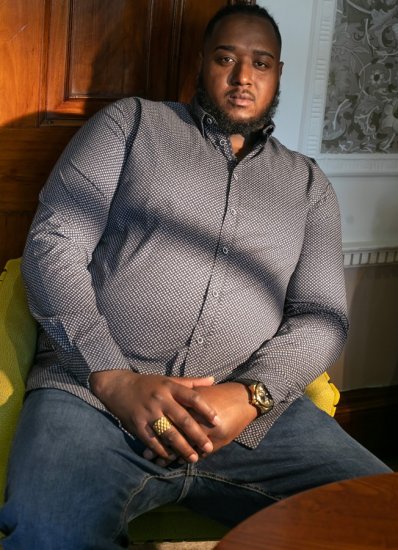 D555 MORGAN Micro AOP Long Sleeve Shirt With Concealed Button Down Collar Navy - Marškiniai - Marškiniai - 2XL-8XL