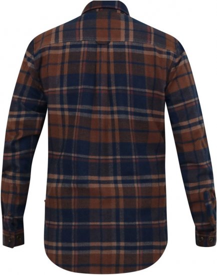 D555 SHERLOCK Check Overshirt With Two Patch Pockets & Button Down Collar Navy - Marškiniai - Marškiniai - 2XL-8XL