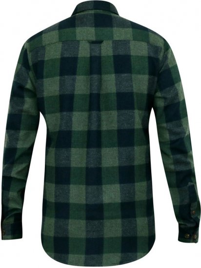 D555 GARFIELD Check Overshirt With Two Patch Pockets & Button Down Collar Navy - Marškiniai - Marškiniai - 2XL-8XL