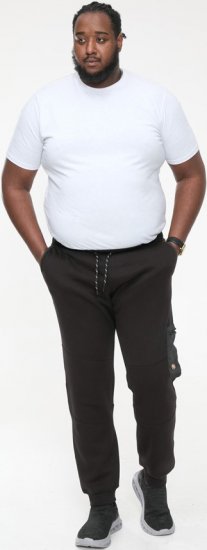 D555 COTGRAVE Couture Elasticated Waistband Jogger With Woven Fabric Trim Black - Laisvalaikio kelnės ir šortai - Laisvalaikio Kelnės ir Šortai - 2XL-12XL