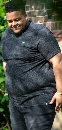 D555 ORSTON Reno Fabric Crew Neck T-Shirt With Chest Embroidery Black Reno - Marškinėliai - Marškinėliai - 2XL-14XL