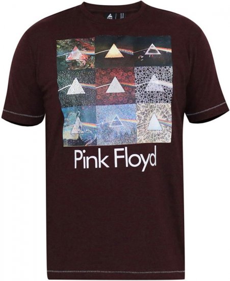 D555 DIVISION Official Pink Floyd Printed T-Shirt Burgundy - Marškinėliai - Marškinėliai - 2XL-14XL
