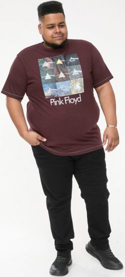 D555 DIVISION Official Pink Floyd Printed T-Shirt Burgundy - Marškinėliai - Marškinėliai - 2XL-14XL