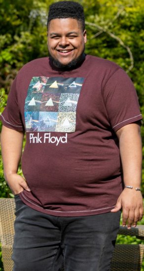 D555 DIVISION Official Pink Floyd Printed T-Shirt Burgundy - Marškinėliai - Marškinėliai - 2XL-14XL