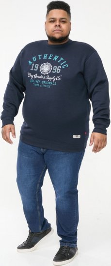 D555 KEYWORTH Authentic Printed Crew Neck Sweatshirt Navy - Megztiniai ir džemperiai - Megztiniai ir Džemperiai - 2XL-14XL