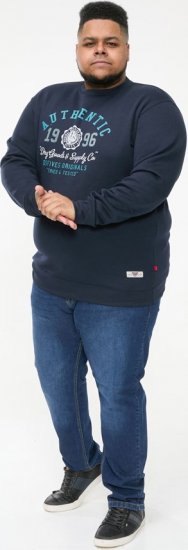 D555 KEYWORTH Authentic Printed Crew Neck Sweatshirt Navy - Megztiniai ir džemperiai - Megztiniai ir Džemperiai - 2XL-14XL