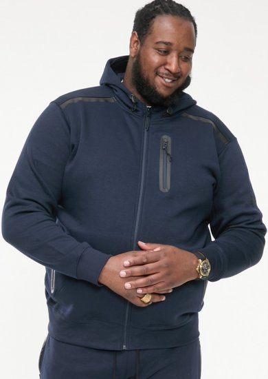D555 GABRIEL Couture Zip Through Hoody With Reversible Zips Navy - Megztiniai ir džemperiai - Megztiniai ir Džemperiai - 2XL-14XL