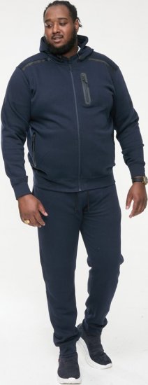 D555 GABRIEL Couture Zip Through Hoody With Reversible Zips Navy - Megztiniai ir džemperiai - Megztiniai ir Džemperiai - 2XL-14XL