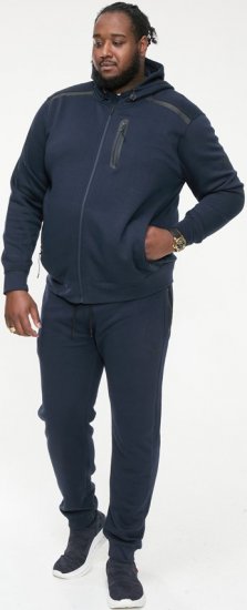 D555 GABRIEL Couture Zip Through Hoody With Reversible Zips Navy - Megztiniai ir džemperiai - Megztiniai ir Džemperiai - 2XL-14XL