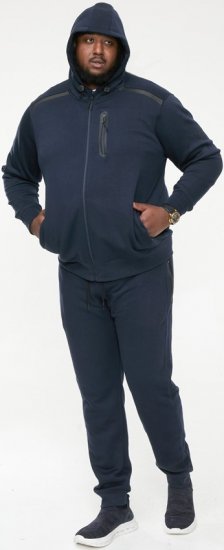 D555 GABRIEL Couture Zip Through Hoody With Reversible Zips Navy - Megztiniai ir džemperiai - Megztiniai ir Džemperiai - 2XL-14XL
